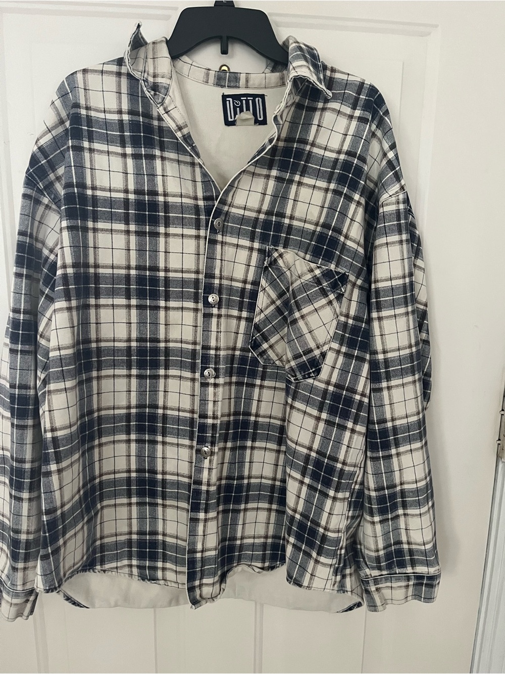 Vintage Ditto Plaid heavyweight workwear shirt big and tall
